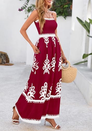 Image of PRETTYGARDEN Women's Summer Boho Maxi Dress Floral Sundresses
