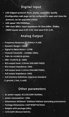 Image of Gustard X26III DAC Network Bridge and Streaming ES9039SPRO X2 Full Balanced HiFi MQA DAC with Remote Control (Black)