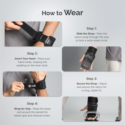 Image of CULT Folding Open Gym Training Gloves & Hand Grips for Men & Women | Lightweight Half Finger Exercise Gloves for Home Workout, Calisthenics & Fitness Gym - Free Size
