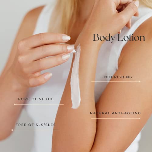 Dalan d'Olive Body Lotion mit reinem Olivenöl, 400 ml Pumpspender für Damen & Herren, feuchtigkeitsspendende & parabenfreie Pflege bei normaler & trockener Haut