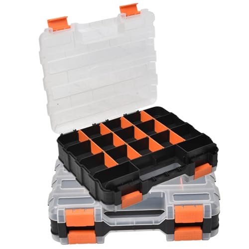 Boîte de rangement de vis double face portable avec 34 compartiments - 5