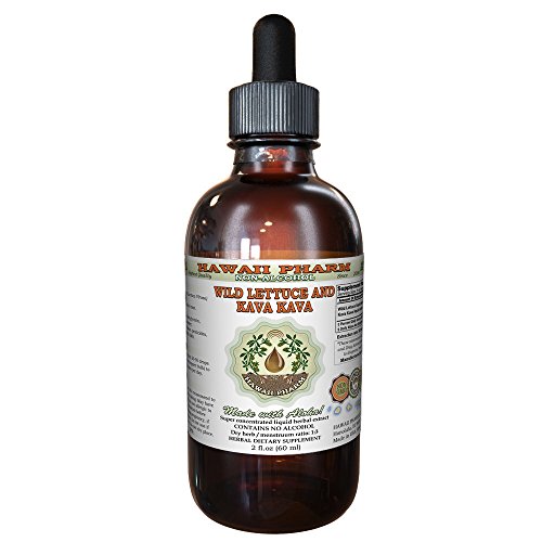 2-in-1! Wild Lettuce & Kava Kava Glycerite, Organic Wild Lettuce (Lactuca Virosa) & Kava Kava (Piper Methysticum) Alcohol-Free Liquid Extract, Hawaii Pharm Trusted Brand, 2 oz
