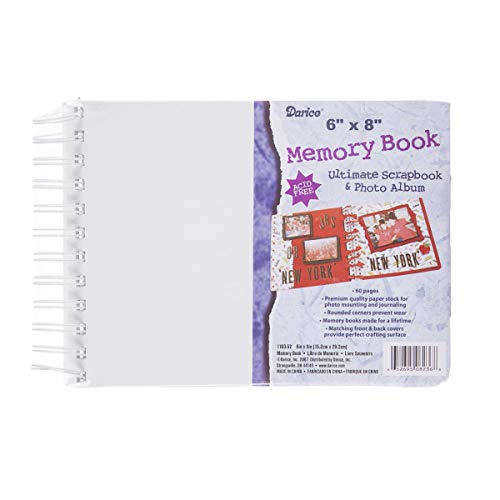 Darice Spiral Album - White - 8x6 inches - 60 Pages