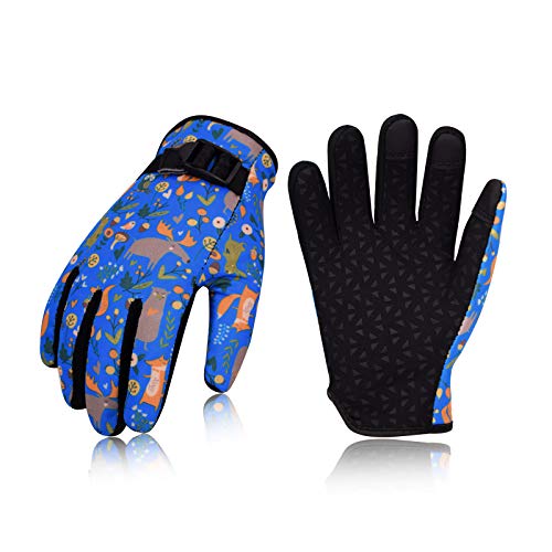 Vgo Age 4-5 Kids 32℉ or Above Winter Lined Outdoor Gloves Designed for Running, Cycling, Driving&Texting (Size S, Blue, SL221)