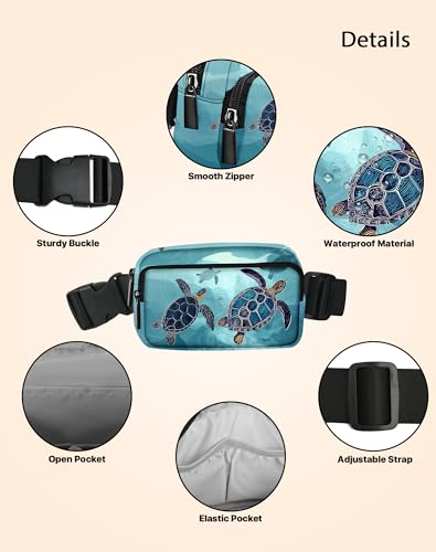 Image of Sea Turtle Fanny Pack for Women Belt Bag Fashion Everywhere Waist Pouch Lightweight Crossbody Bags with Adjustable Strap