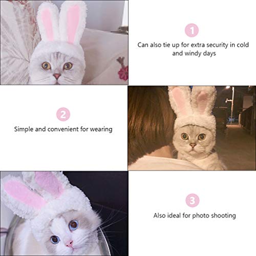 VILLCASE 2 Peças de Orelhas de Coelho de Estimação Chapéu de Orelhas de Coelho de Pelúcia Enfeites d