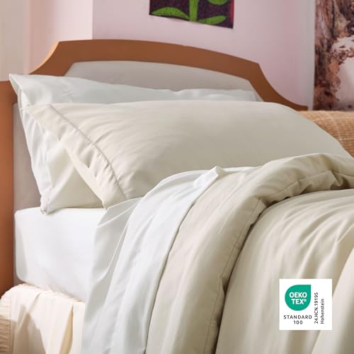 Image of Bedsure Twin XL Comforter Set - Extra Long 5 Pieces Beige Twin XL Bedding Set for All Seasons, Boho Contrasting Design Bed in a Bag with Comforter, Sheets, Pillowcase & Sham