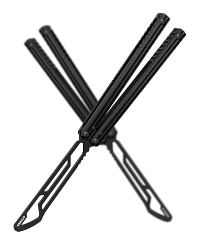 Nabalis Impulse Butterfly Knife Balisong Trainer for Practicing Flipping Blunt Practice No Edge ToolLightweightPublic-Friendly Metal Trainer