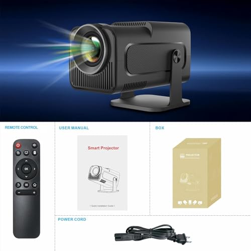 Image of BIGASUO Hy320 Mini Portable Projector-5G WiFi 6,Bluetooth 5.0 and Android 11,Support 4K and 1080P Full Hd,12,000 Lumens,Led Projector with 4D /4P (BGP26)