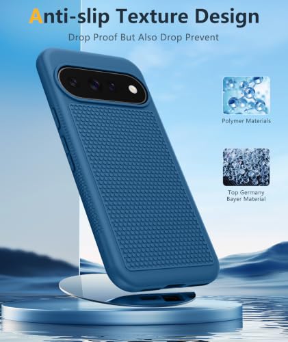 Image of FNTCASE for 11 /11 Pro Case: Soft TPU Non Slip Blue | With Screen Protector, Shockproof Drop Protection, Matte Textured Protective Cell Phone Cover, for Daily Use, Blue