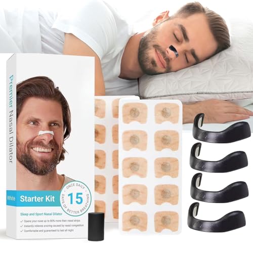 Respirelief, Intake Breathing Nasal Strip,30 Stück Magnetischer Anti Schnarch Nasenspreizer, Nasenstrips Gegen Schnarchen für Reisen, Hote, Besser...