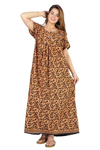 Image of Monique Brand 100% Pure Cotton Nighty for Woman | Floral Gown for Women Night Wear | Cotton Nighty for Women Stylish | Maxi for Women Cotton