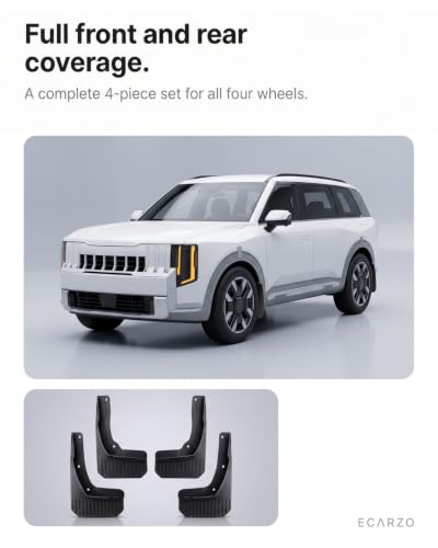 Image of Ecarzo Mud Flap (2027 Kia Telluride) | No drilling needed, clips onto factory mounting points to guard paint from debris and road grime, four-piece set.