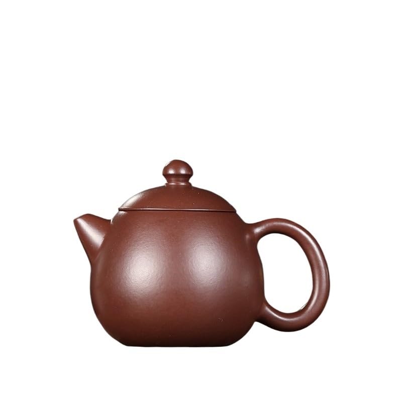 Tetera de 180 ml hecha a mano de arcilla morada, tetera hecha a mano, mineral crudo, morado, zhu con filtro, juego de té Zisha, tetera de agua portátil