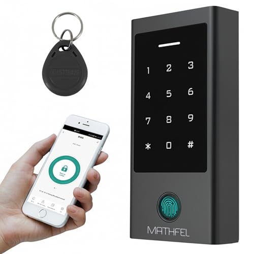 MATHFEL Smart Lock Zugangssystem mit Fingerabdruck & RFID – Elektronisches Türschloss für Haustür, IP66, Code & Transponder, Elektrisches Türschloss Außen, Automatisches Smartes Türschloss