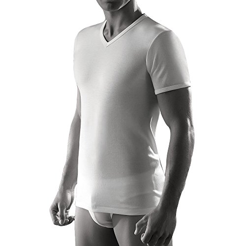 CAGI 3 T-Shirt Scollo a Punta Lana e Cotone Mezza