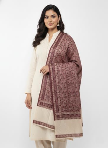 Image of KTI Women stylish multicolor embroidered woolen shawl