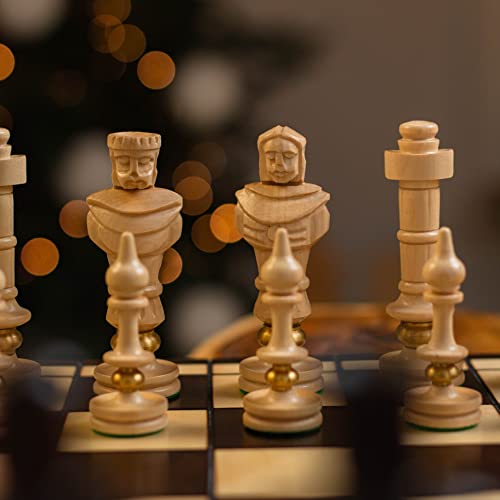 Juego de ajedrez de Madera Exclusivo de Lujo Royal Lux, 65 x 65 cm Tallado a Mano con Anillos de...
