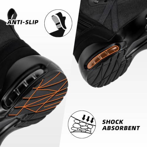 Image of Military Tactical Boots Men Wide Waterproof 6 Inches | Non Slip Side-Zip Combat Hiking Work Boots Lightweight Durable