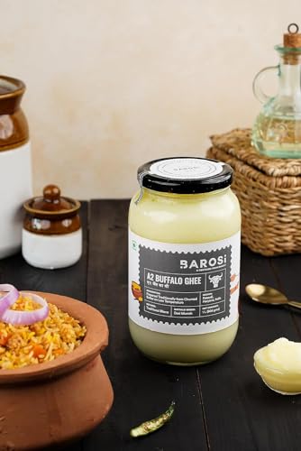 Image of Barosi Premium Buffalo Ghee 1 Litre | Vedic Bilona Method | Churned From Curd | Pure & Natural | Farm Made In Small Batches | Glass Jar Packing | B Buffalo Ghee 1Lt