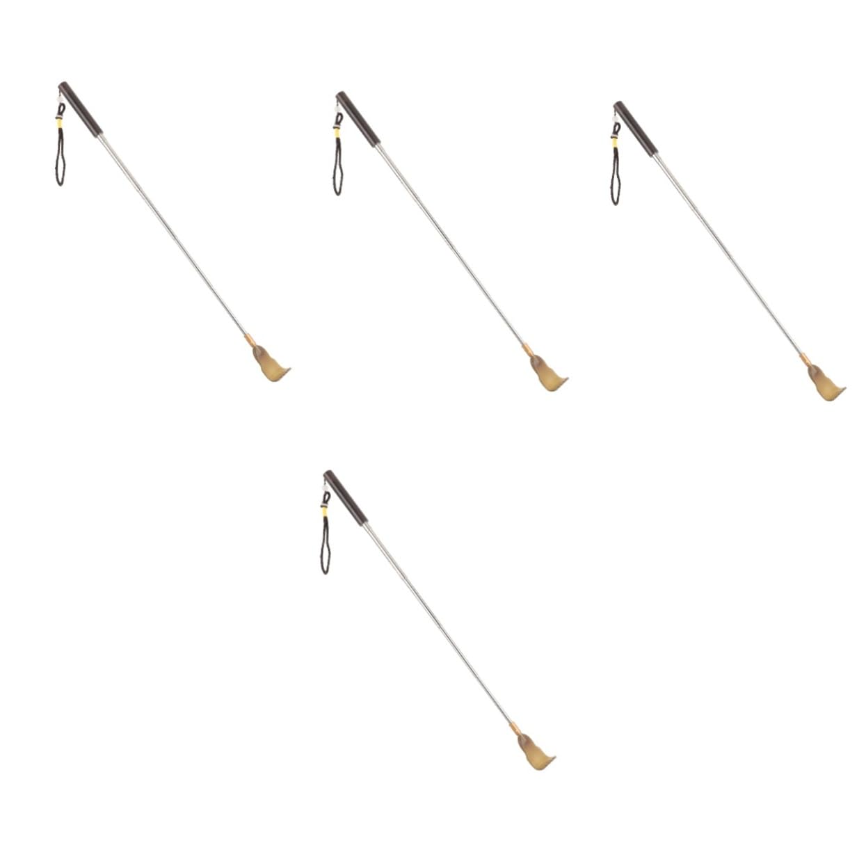 FOMIYES 4 Piezas rascador telescópico raspador cuero cabelludo portátil masaje Agarre espalda squeegee toung scraper rascador de pies rascador de espalda de bambú plástico