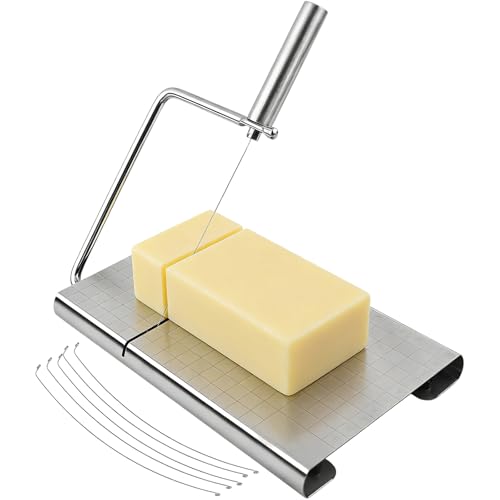 Stainless Steel Soap Cutter Slicer with Scale,Adjustable Soap Making Tools for Handmade Soap Making Candles Trimming Cheese DIY Cutting Making Tool