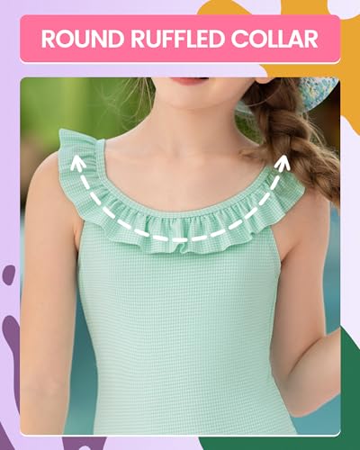 Image of Angel season Girls Swimsuits Kids Bathing Suit One Piece Swimwear with UPF 50+ Cute