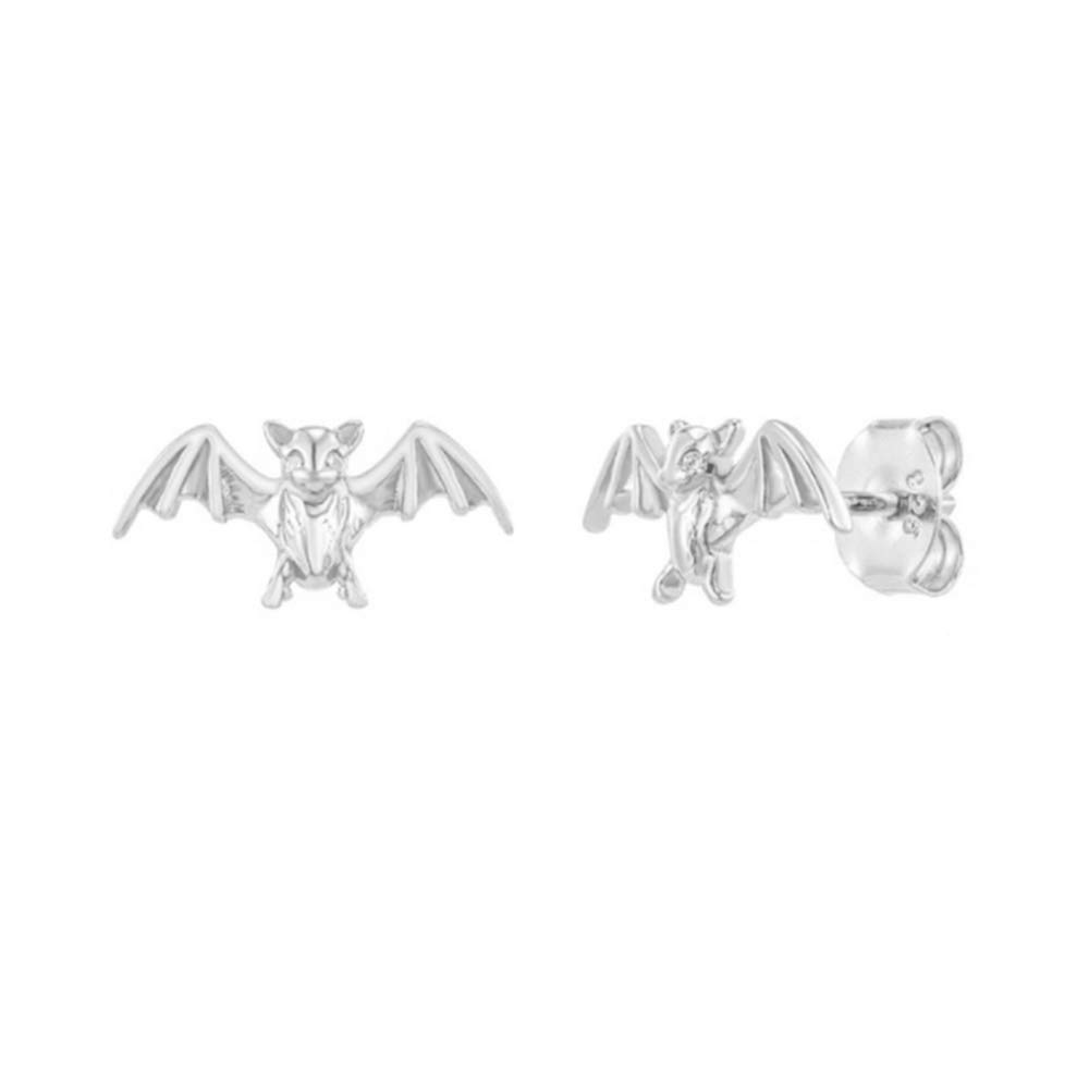 Bonitos aretes de tuerca de cartílago de murciélago para mujeres y hombres, plata de ley 925, diseño de animales pequeños punk, delicados aretes de circonita cúbica, joyería personalizada, joyería de