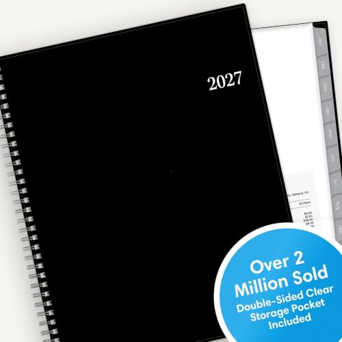 Image of Blue Sky 2027 Weekly and Monthly Planner Calendar, Includes January 2027 - December 2027, 8.5 inch x 11 inch, Flexible Cover, Wirebound, Laminated Tabs, Storage Pocket, Enterprise (Pack of 2)