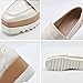 Flats Oxfords Shoes For Women Fashion Square Toe Wedge Platform Dress Walking Loafers Sneakers Shoes With Thick Sole (Color : Apricot 1, Size : 38)