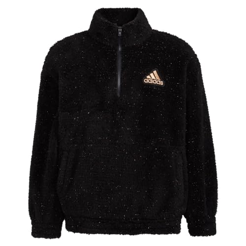 Adidas Long Sleeve Mock Neck Furry Lurex Pullover Black