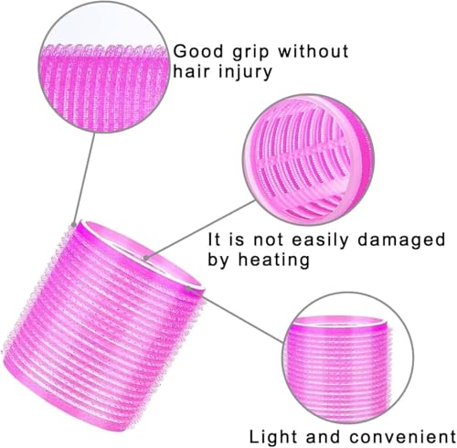 Image of 6 Pieces Hair Rollers For Hair Curling 3 Different Sizes | Self Grip Holding Rollers | Rollers for Hair -Heatless | Hair Rollers with 6 Clips | 2 Large, 2 Medium, 2 Small