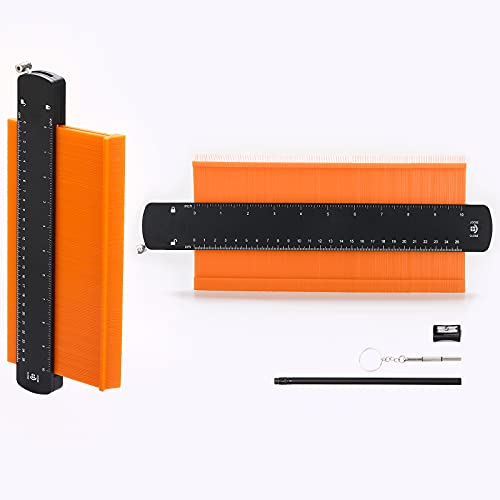 NC Contour Gauge (10 Inch) Profile Tool-Metal Lock,Precisely Copy Irregular Shape Duplicator,Simple Tool For Copying Angles, Curved and Odd Shapes, Easy Cutting Profile Gauge