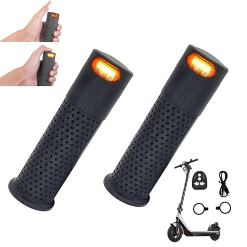 Lenkergriffe für Elektroroller mit integrierten Blinkern für Xiaomi M365/Pro 1S/Pro 2/Mi3 für Ninebot Max G30/G30D Blinker E Scooter für Verbessern Die Sichtbarkeit bei Nachtfahrten (Black)