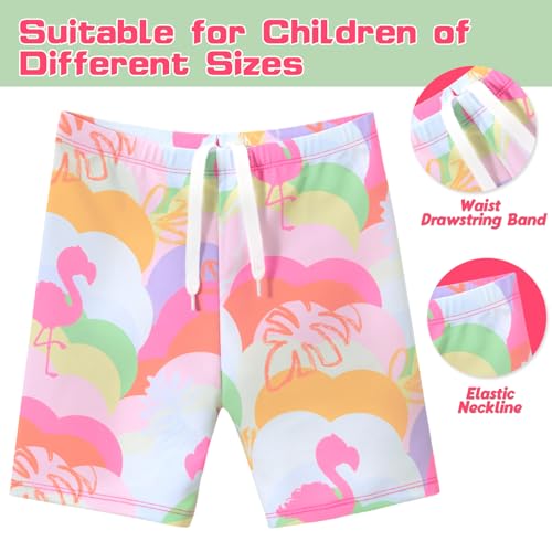 Image of WAWSAM 2 Pieces Girls Rash Guard Toddler Swimsuit Girl Swimsuit Short Sleeve Bathing Suit for 3-6 Years