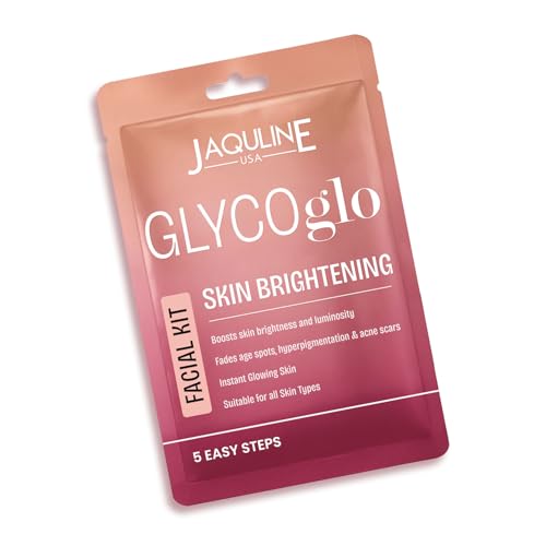 Image of JAQULINE USA Glyco Glo Facial Kit | Glycolic Acid Facial Treatment | Brightens Skin | Fades Pigmentation | Exfoliates & Rejuvenates | Unisex Home Facial Kit