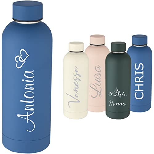 Schmalz® Thermos Spring 500 ml con nome o incisione – rame isolato sotto vuoto, acciaio inossidabile 18/8, senza BPA, incisione laser di alta qualità, verniciatura a polvere, confezione regalo, 500 ml