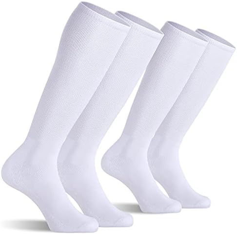 CELERSPORT 2 Pack Baseball Soccer Softball Socks For Youth Kids Men Women Multi-sport Tube Socks White Medium