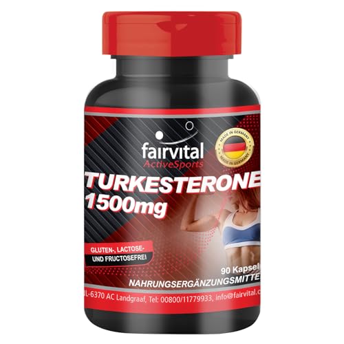 Fairvital | Turkesterone 1500mg - 90 gélules - naturel de Ajuga turkestanica - Active Sports - qualité contrôlée et hautement dosé - 100% végétalien - Made in Germany
