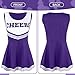 SATINIOR 4 Pcs Cheerleader Costumes for Women Adults Cheer Uniform Outfit for 2026 Halloween(Medium,Purple)