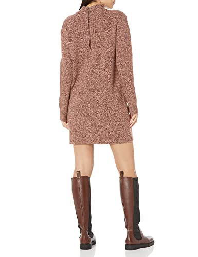 Monrow Women's Hd0505-Marled Half Zip Sweater Dress, Pomegranate #TOP1