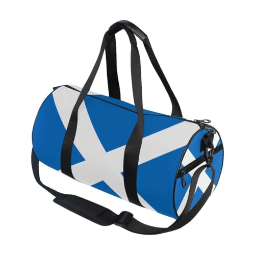 Bolsa deportiva redonda ligera con bolsillo interior y diseño de Escocia