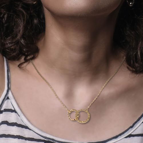 MIXJOY Big Sis Lil Sis Interlocking Circles Necklace Gifts for Women Girls, Best Sister w/Message Card Birthday Jewelry2