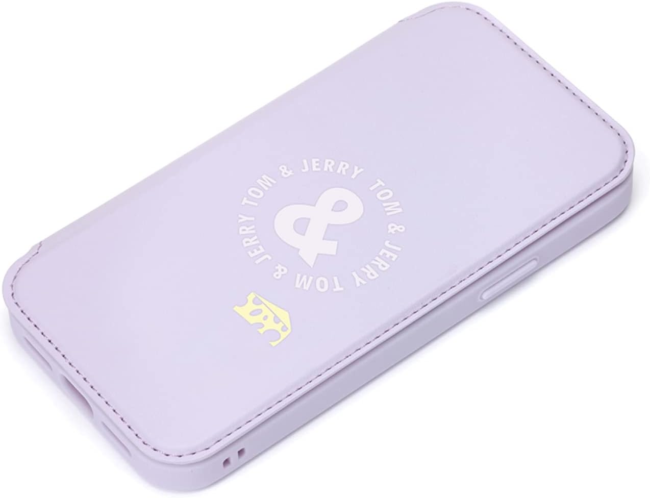 Premium Style PG-WGF21N01TAJ Glass Flip Case for iPhone 13 Pro [Tom and Jerry / Purple]