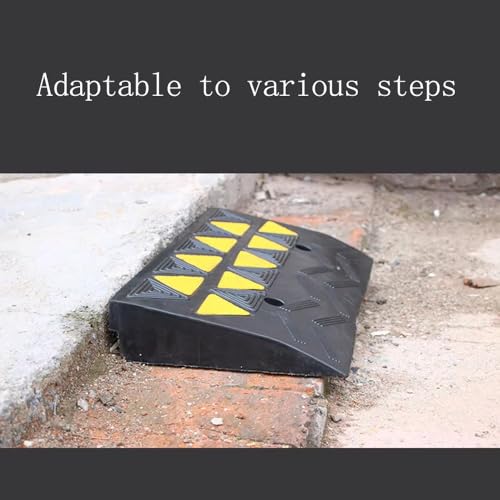 Rampa de plástico para bordillo de 5in, rampa portátil para acceso, rampa para scooter de movilidad y silla de ruedas, antideslizante (Amarillo, 49x27x12cm) miniatura 4