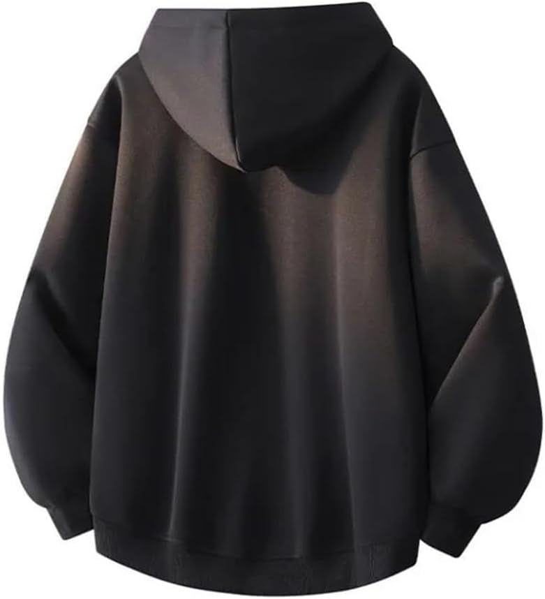 Men And Women Hooded Sweatshirt With Thick Fleece Loose Sports Zipper Sweater Cardigan Jacket