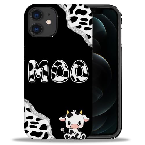 Coque iPhone 11 motif vache noire et blanche en silicone liquide mat