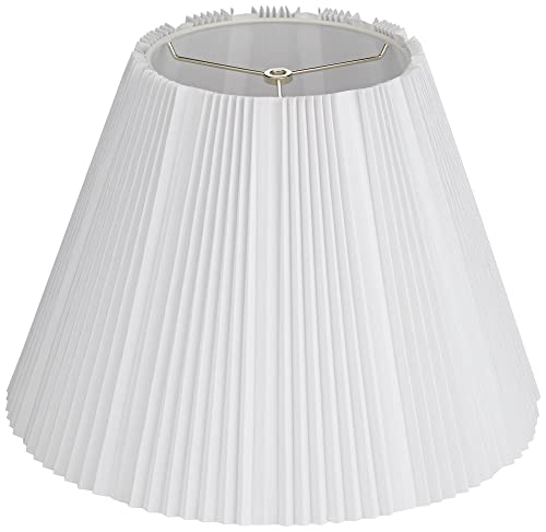 Hardback Knife Pleated Empire Lamp Shade Brussels White Large 9" Top X 17" Bottom X 12.25" Slant X 11.75" High Spider With Replacement Harp And Finial Fitting - Springcrest #TOP3