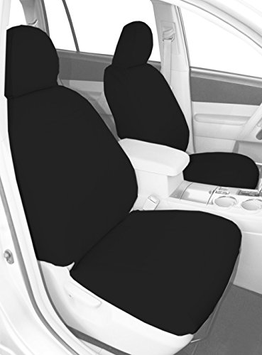 Center Buckets Seats, CalTrend Neoprene Seat Covers for 2000-2002 Chevrolet Suburban 1500|Chevrolet Suburban 2500|GMC Yukon|GMC Yukon XL 1500|GMC Yukon XL 2500 Black Black Insert and Trim