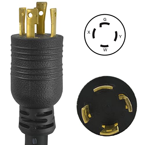 Conntek 10/4 30-Amp 125/250-Volt 4 Prong L14-30 Transfer Switch Cord/Generator Anti-Weather, Oils, Acids And Chemicals Rubber Extension Cord, 10-Feet #TOP1